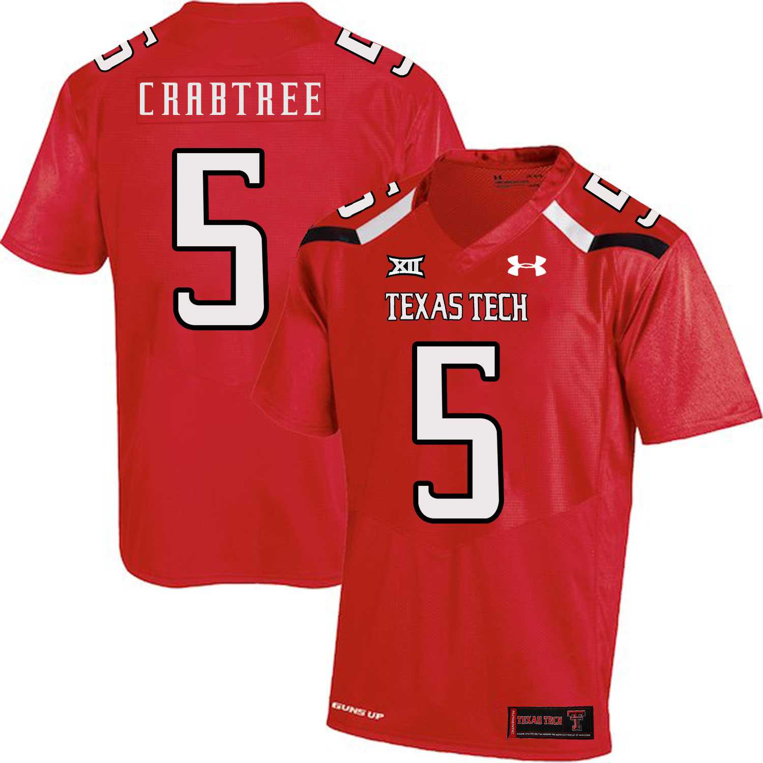 Texas Tech Red Raiders #5 Michael Crabtree Red College Football Jersey